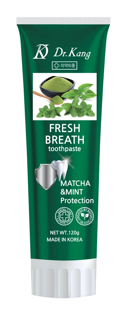 DR. KANG Toothpaste Fresh Breathe Зубная паста для свежего дыхания с матча и мятой 120 гр