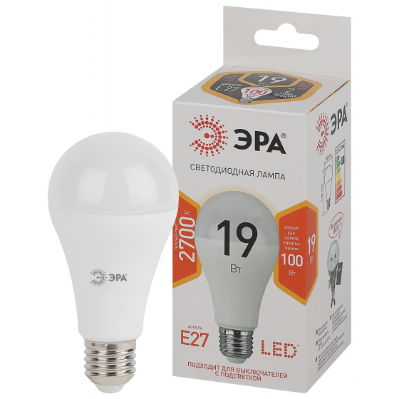 Лампа светодиодная  ЭРА LED A65-19W-827-E27