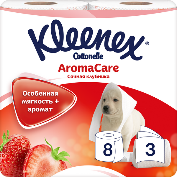 Kleenex Туалетная бумага ВТ 155sc 8*5 Strawberry