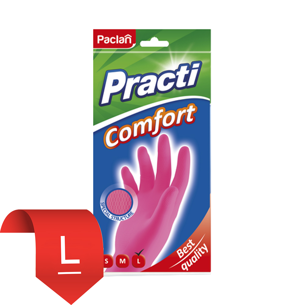 Paclan Practi перчатки Comfort розовые L