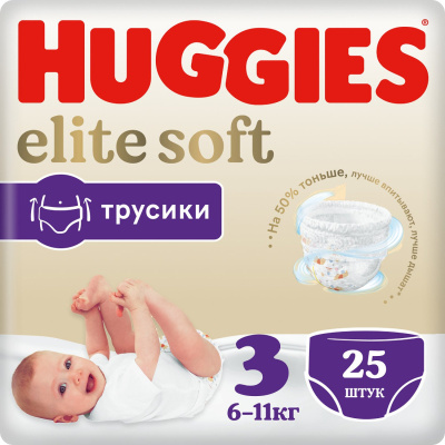 Huggies Подгузники Pants Elite Soft M (3) 25шт