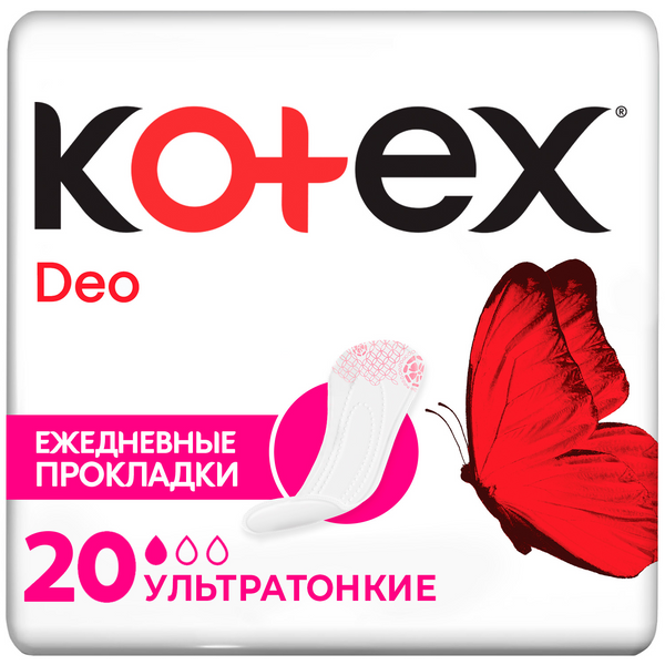 Kotex ежедневные прокладки Deo Super Slim Liners New 20*16