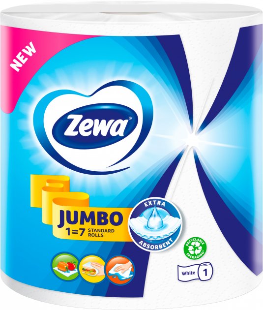 Zewa бум полотенца Jumbo White 2 сл 1 рул (325 листов)