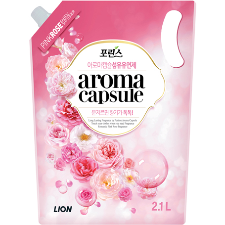 CJ LION Кондиционер для белья Porinse aroma capsule pink rose 2,1 кг с ароматом роз
