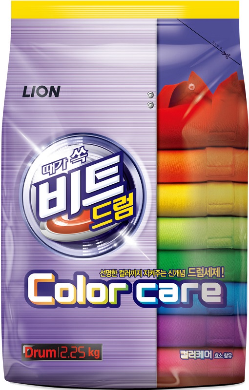 CJ LION Стиральный порошок Beat Drum Color Care  для цветного белья 2250гр, мягкая упаковка