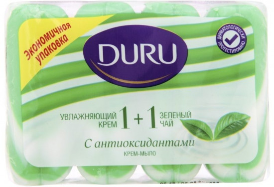 Duru Туалетное мыло Soft Sensations Зеленый чай экопак 4х80гр