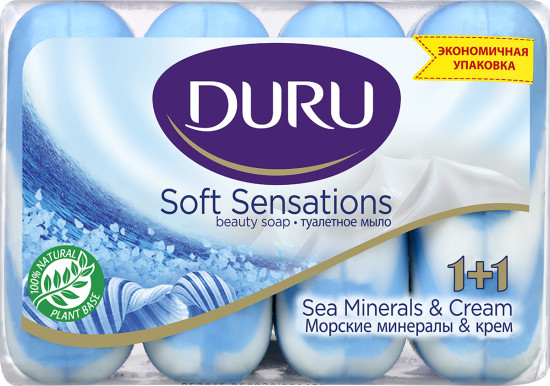 Duru Туалетное мыло Soft Sensations Морские минералы экопак 4х80гр 506029М 