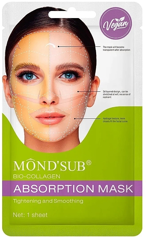 MondSub Маска для лица гидрогелевая BIO-COLLAGEN Absorption Mask с коллагеном