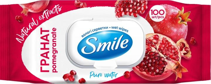SMILE влажные салфетки с натуральными экстрактами и ароматом Граната, 100 шт.