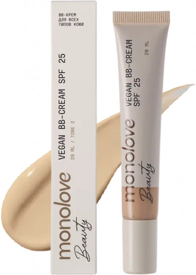 ***MONOLOVE  BB-Крем для всех типов кожи SPF 25  TONE 2, 20 МЛ