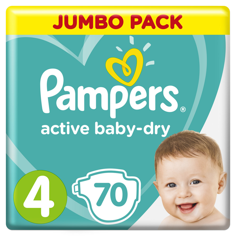 PAMPERS Подгузники Active Baby Maxi Джамбо Упаковка 70