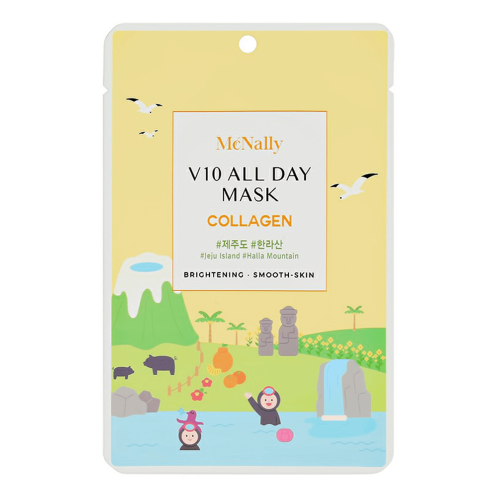 MCNALLY - МАСКА ТКАНЕВАЯ ДЛЯ ЛИЦА С КОЛЛАГЕНОМ V10 ALL DAY MASK COLLAGEN, 25 ML