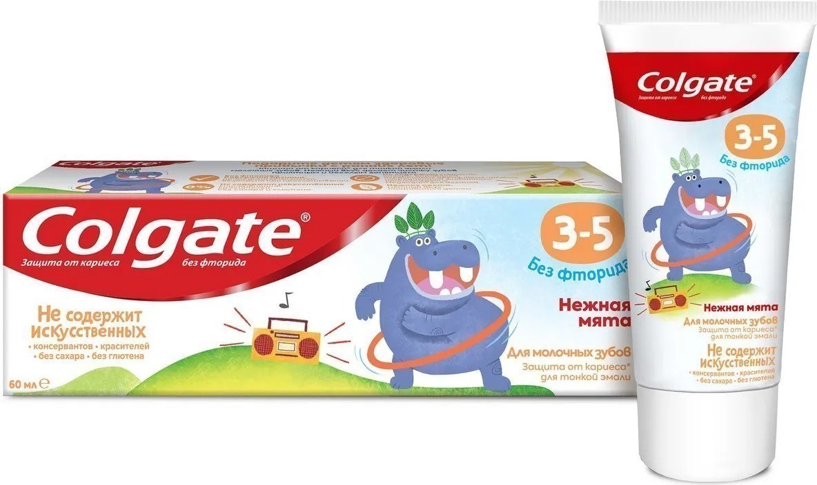 Colgate Зубная паста детская (3-5) Нежная мята без фторида 60мл