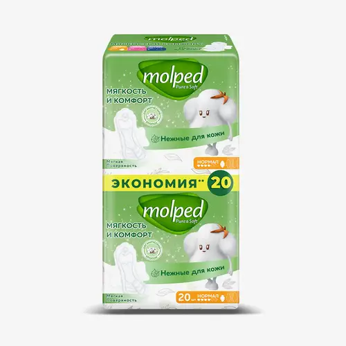 MOLPED Женские гигиенические прокладки PURE&SOFT 0.1 DUO NORMAL 20