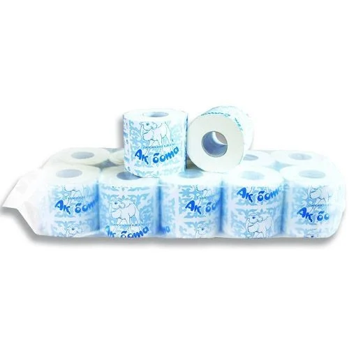Туалетная бумага «Ақ бота», белая, целлюлоза, двухслойная, с тиснением, с перфорацией, 10шт