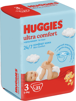 Huggies Подгузники Ultra Comfort для мальчиков 3 (5-9кг) 21 шт 