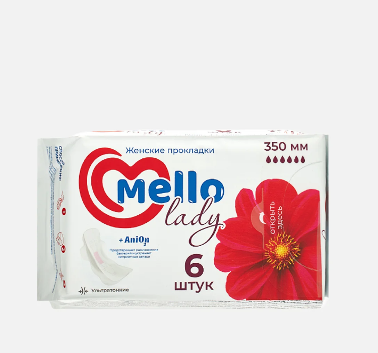 Mello Гигиенические прокладки 350мл (6 капель), 6шт