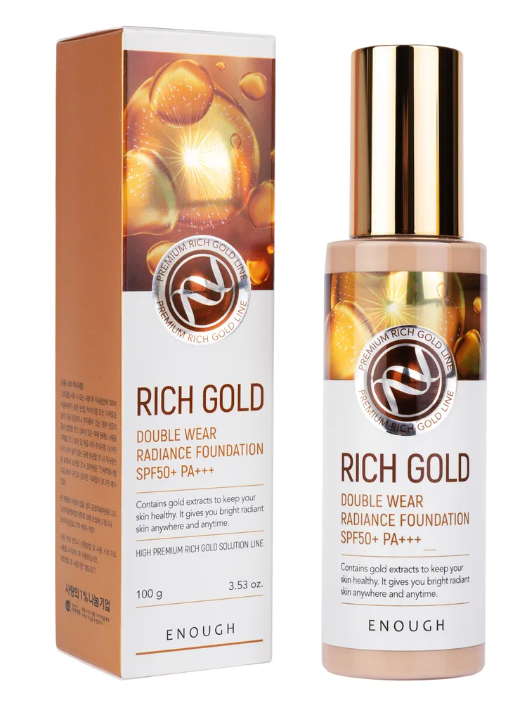 ENOUGH -ТОНАЛЬНАЯ ОСНОВА ДЛЯ ЛИЦА RICH GOLD DOUBLE WEAR RADIANCE FOUNDATION SPF50+ ТОН 21, 100 МЛ