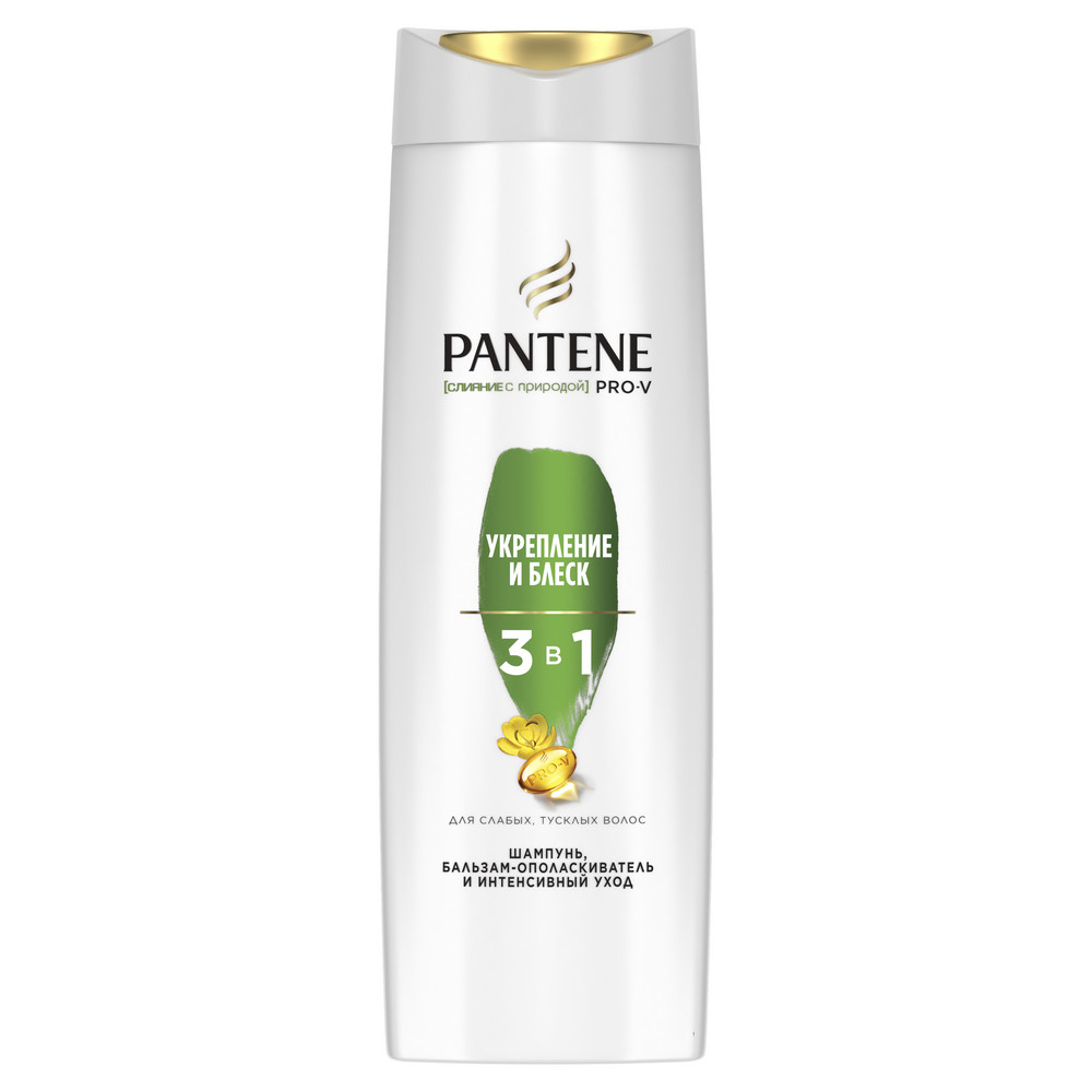 Pantene Pro-V Шампунь 3в1 Слияние С Природой Укрепление И Блеск, 360мл