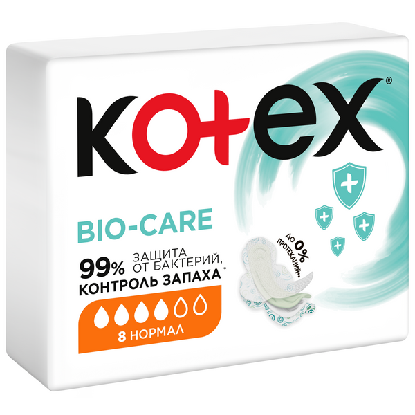 KOTEX ПРОКЛАДКИ BIO - CARE NORMAL 8