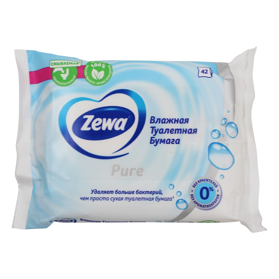 Zewa Влажная туалетная бумага Pure