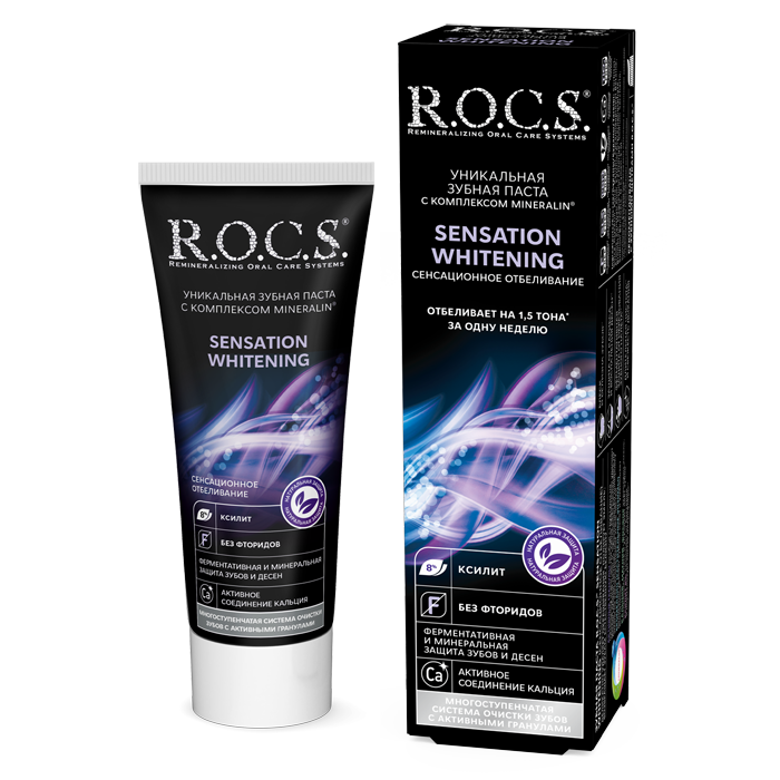 R.O.C.S. Зубная паста сенсационное отбеливание Extreme fresh 74гр 