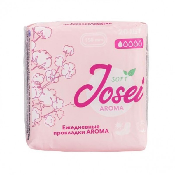 JOSEI Ежедневные женские прокладки AROMA 150 мм / 1 капля 20шт