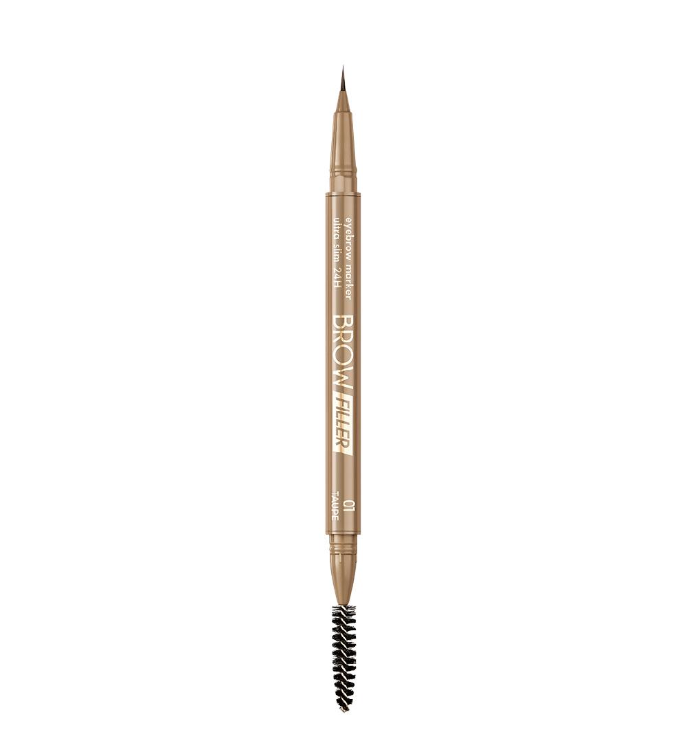 Luxvisage Маркер для бровей BROW FILLER ultra slim 24H 01 taupe 