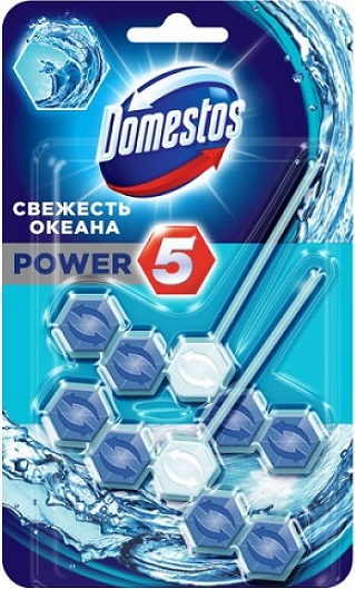 ***Domestos Подвесной туалетный блок Свежесть океана POWER 7*2*55гр