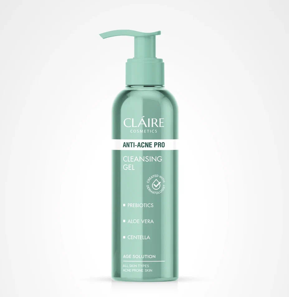 Claire ANTI-ACNE PRO Гель очищающий для умывания 195 мл