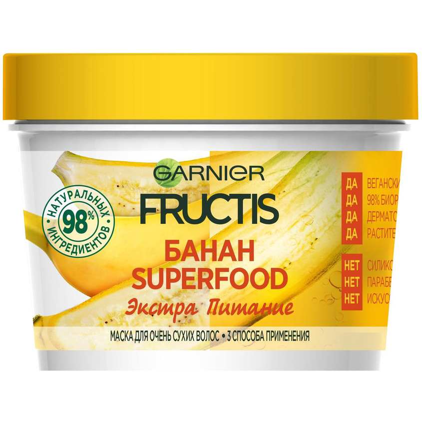 Garnier Fructis Маска для волос Superfood Банан лакомство  390мл 