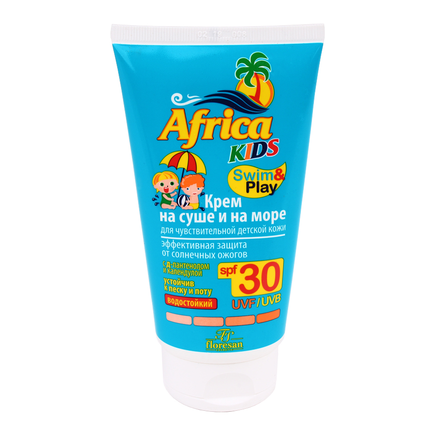 Floresan Крем на суше и на море для чувтствительной детской кожи Africa Kids SPF 30 150мл Ф-410