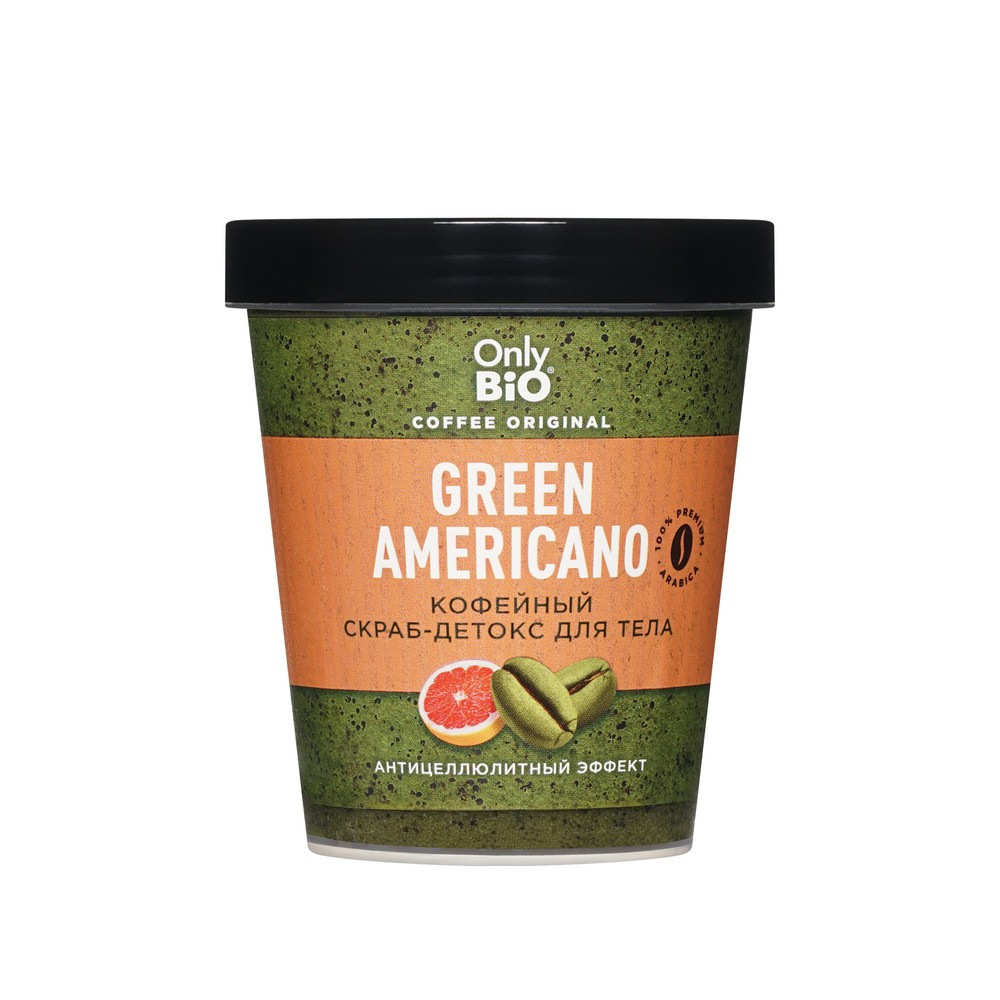 Only Bio 22056 Кофейный скраб-детокс GREEN AMERICANO для тела Coffee Original 230мл/10шт