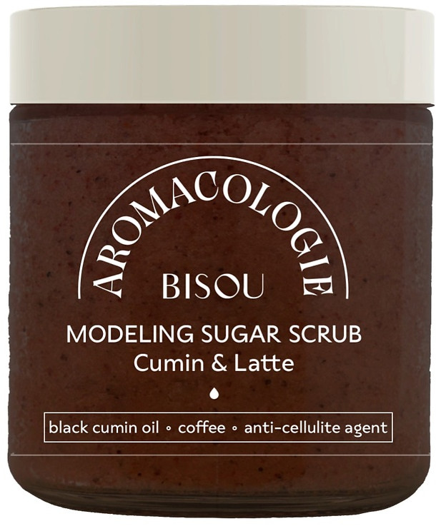 BISOU Скраб для тела Моделирующий с черным тмином и латте, 250мл