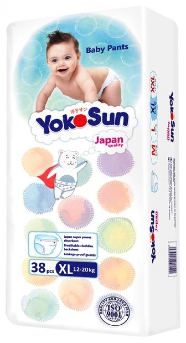 YokoSun Подгузники-трусики, размер XL (12-20 кг), 38 шт.