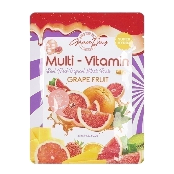 ***GRACEDAY Multi-Vitamin Маска тканевая для лица GRAPE FRUIT Грейпфрут