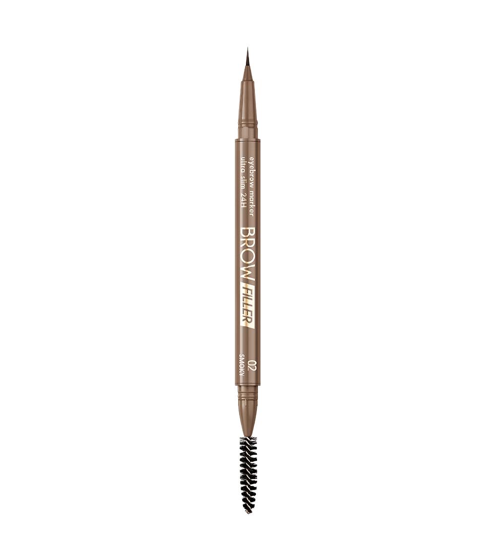 Luxvisage Маркер для бровей BROW FILLER ultra slim 24H 02 smoky 