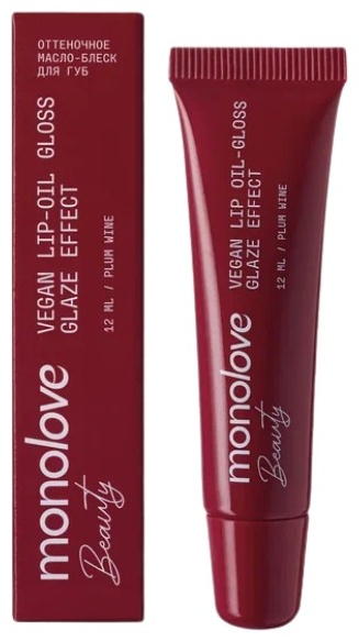 ***MONOLOVE Оттеночное масло-блеск для губ PLUM WINE, 12 МЛ