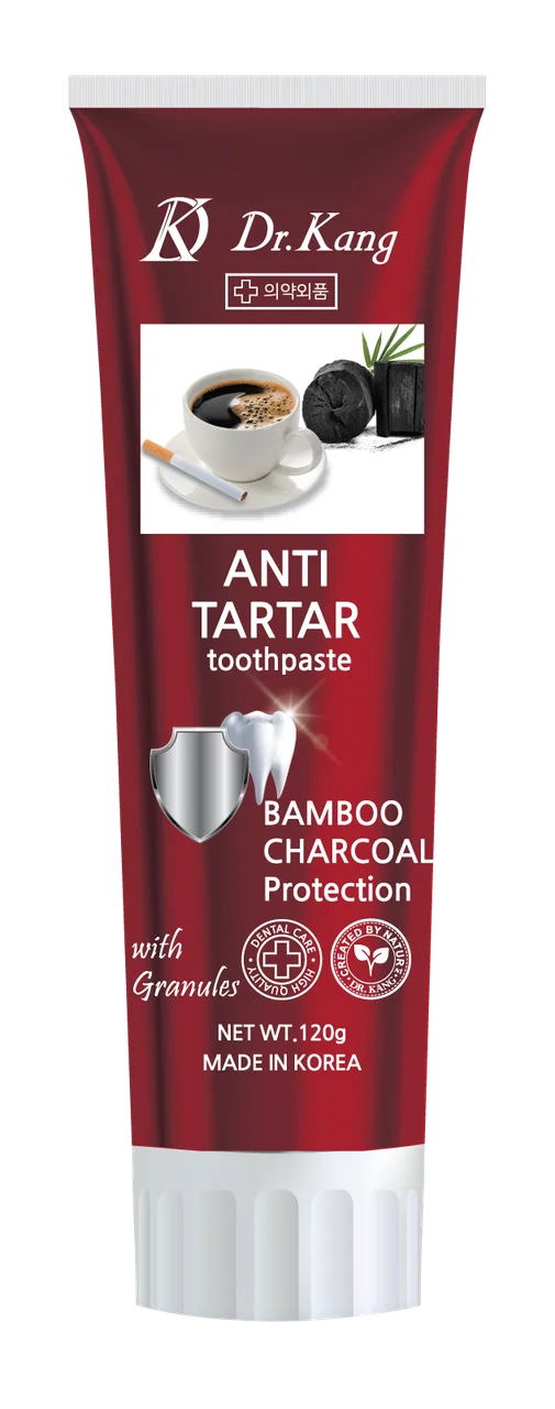 DR. Kang Toothpaste Anti Tartar Зубная паста против налета и зубного камня с бамбуковым углем 120 гр