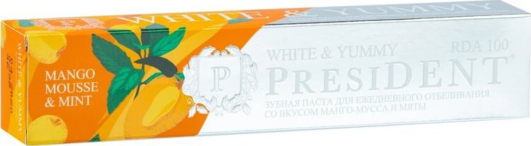 President Зубная паста White & Yummy Манго-мусс с мятой 75г