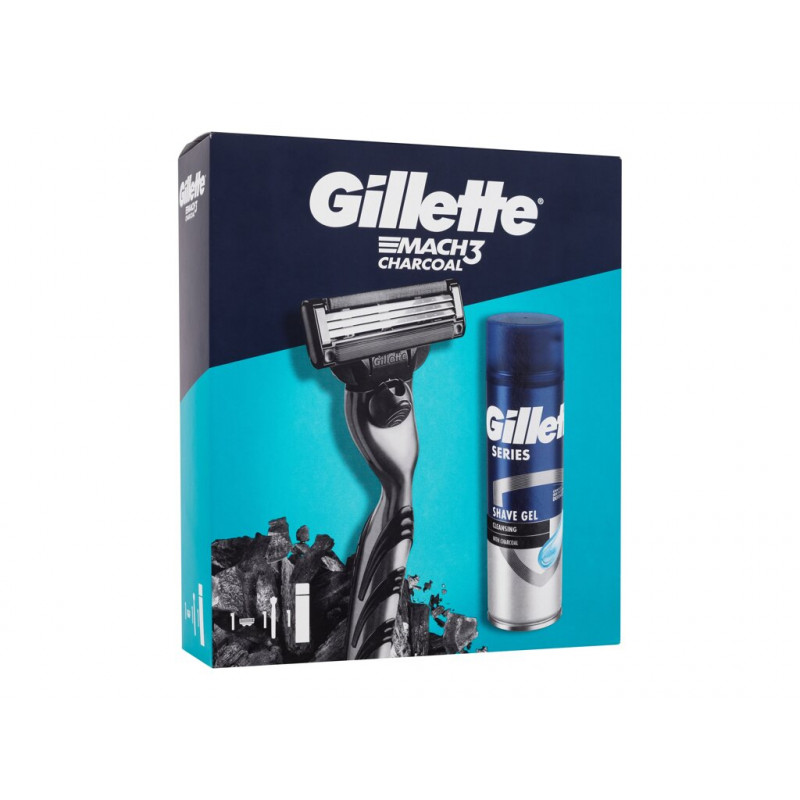 ПН GILLETTE MACH3 Бритва безопасная с 1 сменной кассетой+TGS Гель для бритья очищающий с углем 200мл