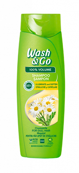Wash&Go Шампунь для тусклых волос с экстрактом ромашки 360 мл 