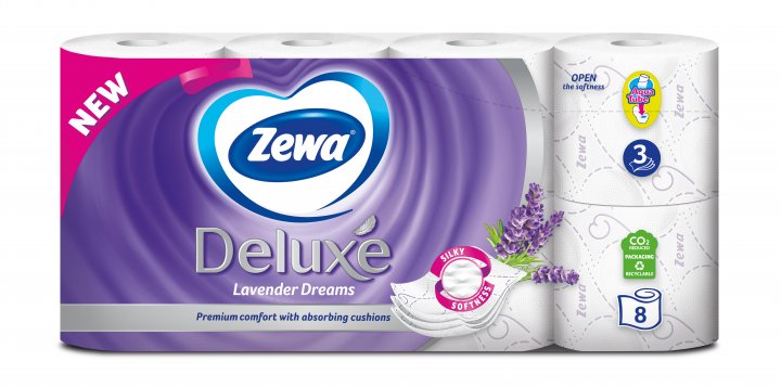 Zewa Deluxe 3 сл 8 рул Lavender (Лаванда)