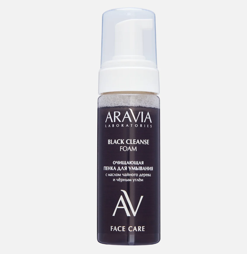 ARAVIA Laboratories Пенка для умывания очищающая с маслом чайного дерева и черным углем 150 мл