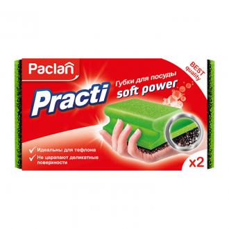 ***Paclan Practi губки для посуды Soft Power, 2 шт