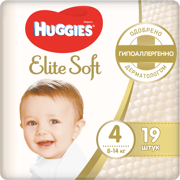 Huggies Подгузники Elite Soft 4 (8-14кг) 19шт