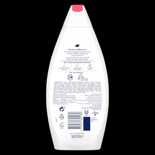 DOVE ГЕЛЬ ДЛЯ ДУША ОЖИВЛЯЮЩИЙ ГРАНАТ 500мл