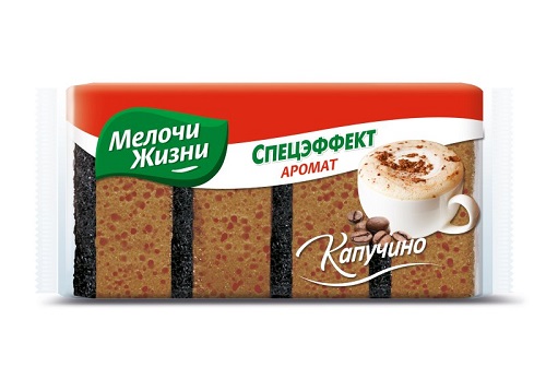 Мелочи жизни Губки кухонные Спецэффект Аромат Капучино 4шт  