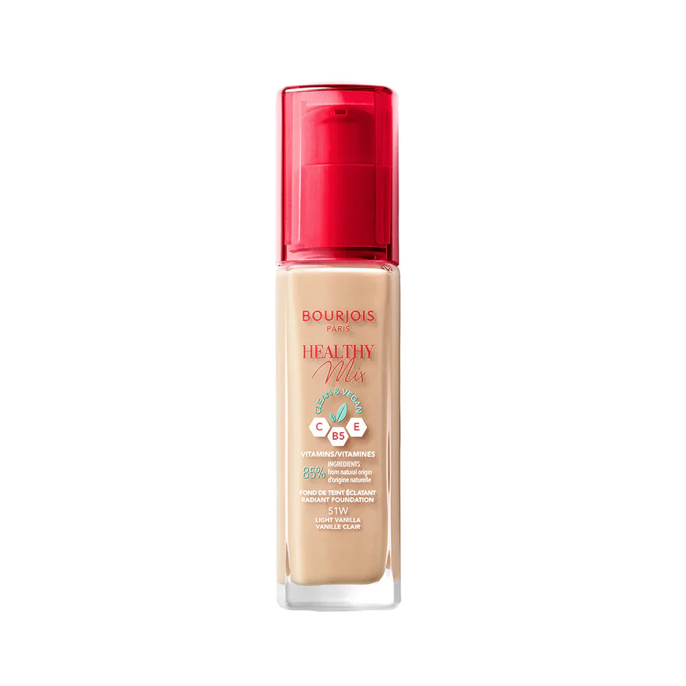 Bourjois Тональная основа д/лица Healthy Mix Clean Foundation #51W Light Vanilla, 30мл