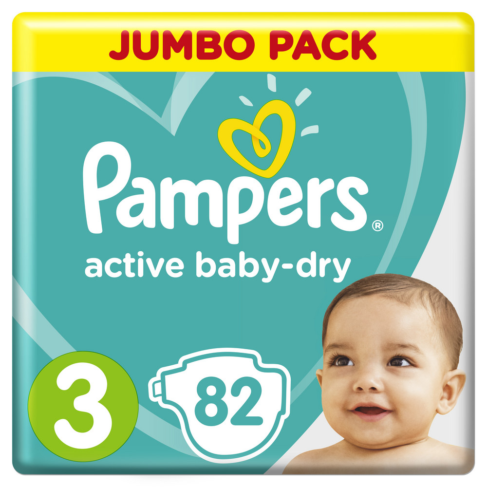 PAMPERS Подгузники Active Baby Midi Джамбо Упаковка 82